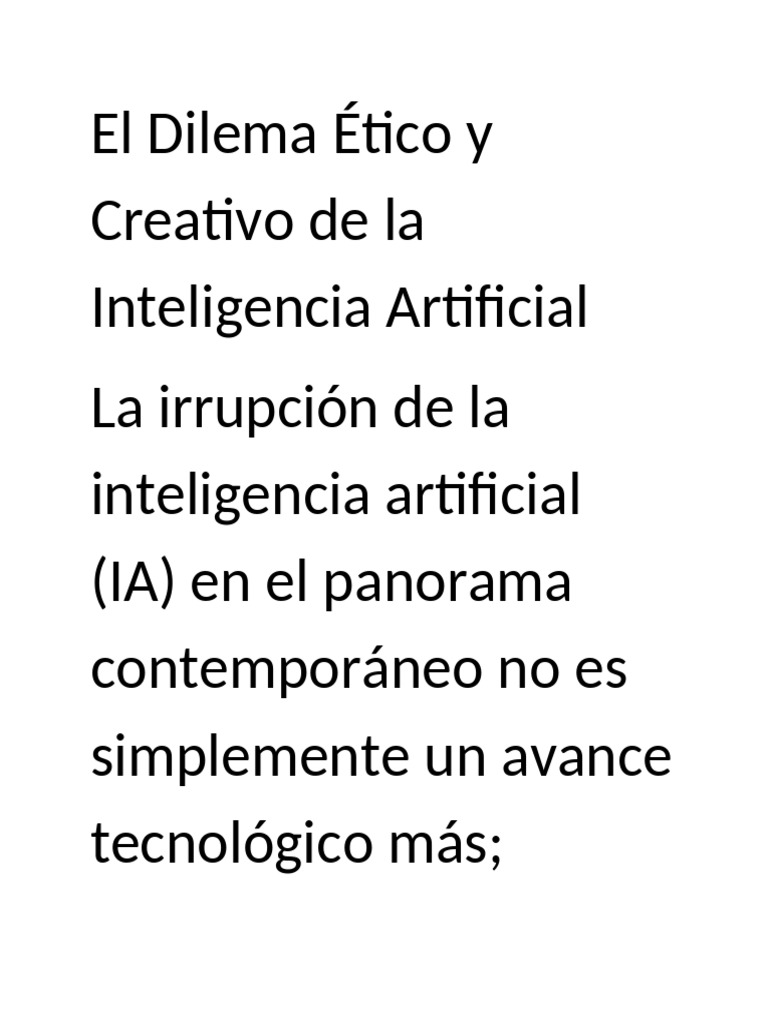 El Impacto de La Inteligencia Artificial en El Mundo Actual | PDF ...