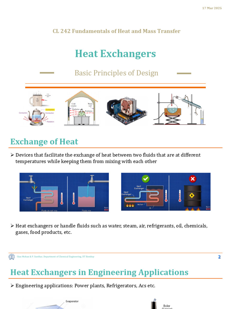 CL242 Slides 27 HEX Basics | PDF | Heat Exchanger | Heat Transfer