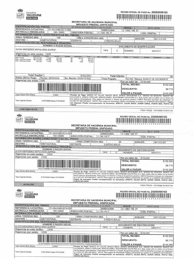 Recibo Predial | PDF