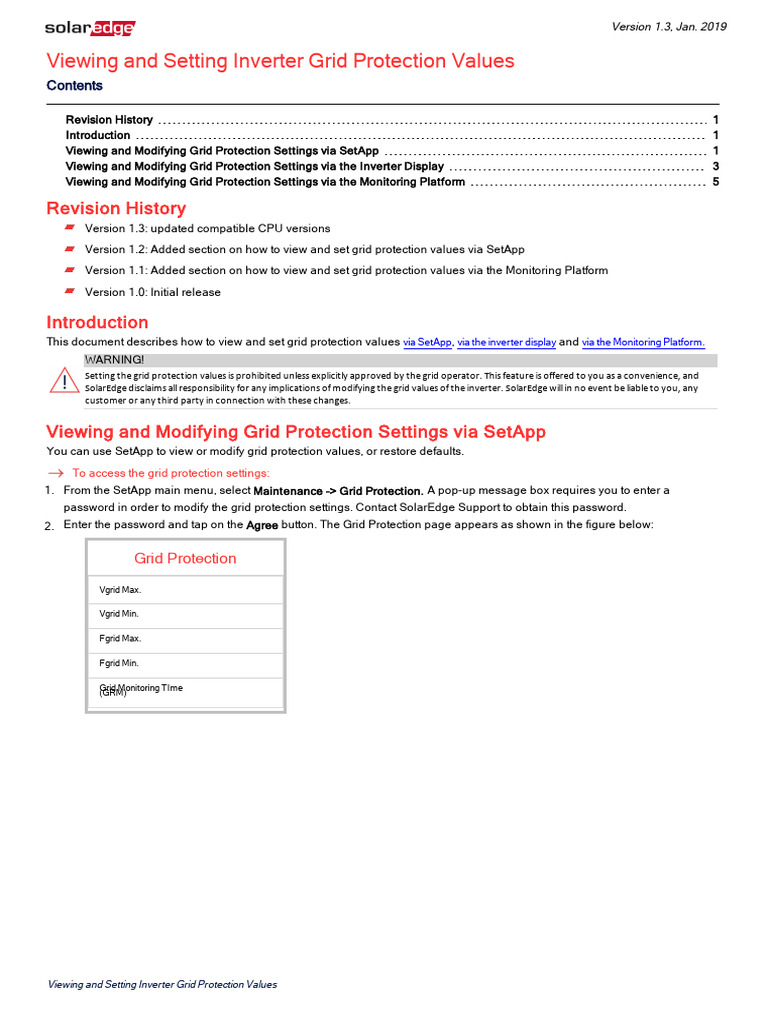 Viewing Grid Protection Values | PDF | Power Inverter | Computer ...