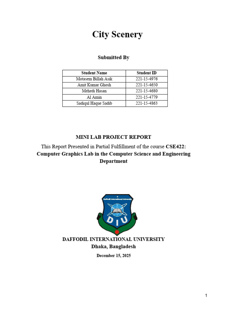 Computer Graphics Project Report | PDF | Computing | Computer Programming