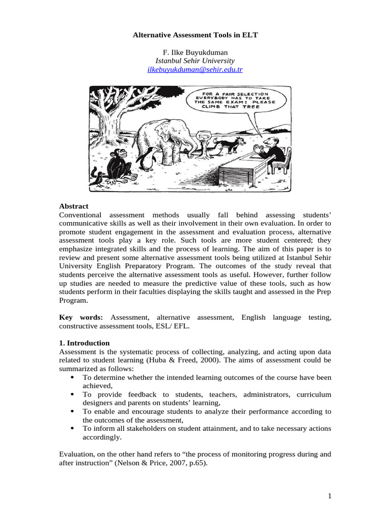 Alternative Assessment Tools in ELT | PDF | Educational Assessment ...