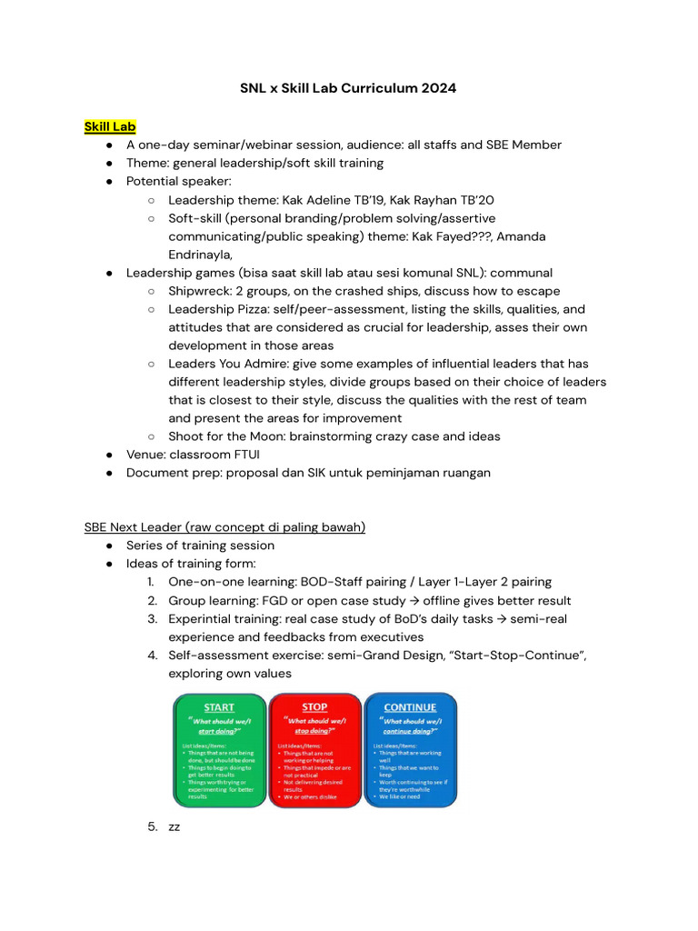 SNL X Skill Lab 2024 | PDF | Learning | Leadership
