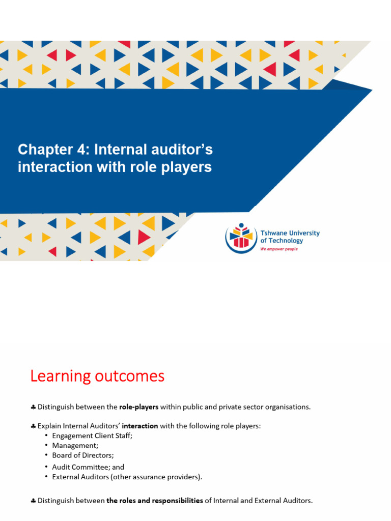 Chapter 4 Internal Auditor's Interaction With Role Players | PDF ...