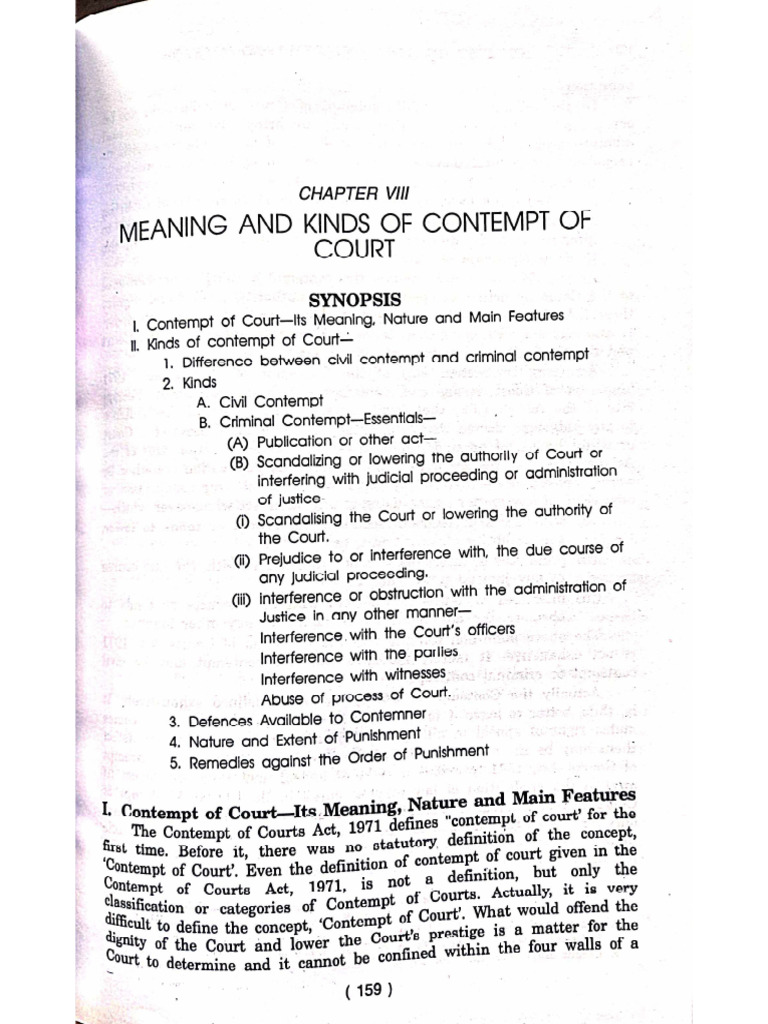 Contempt of Court & Its Types | PDF