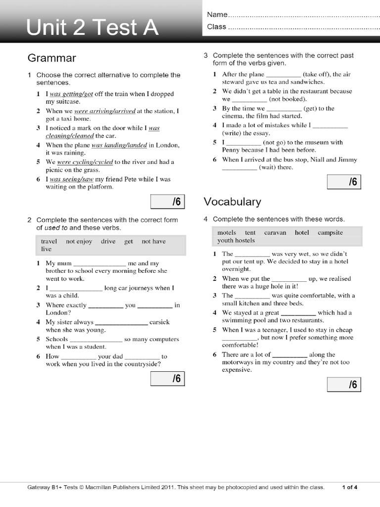 Gateway b1+ Test Unit 2 | PDF