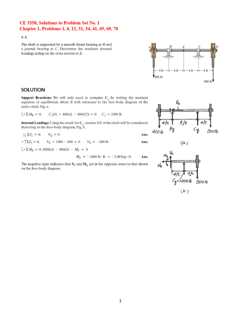 CE3350 Solutions To PS 01 | PDF