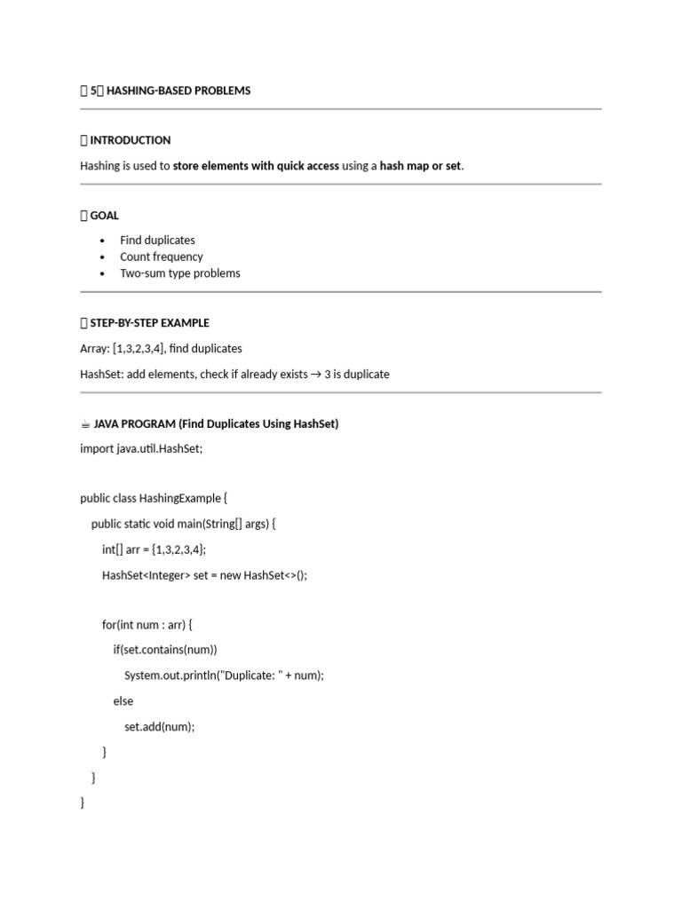 Hashing Based Problems | PDF