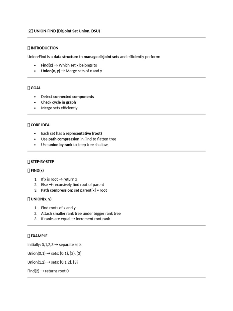 Union-Find With Path Compression & Union by Rank | PDF | Applied ...
