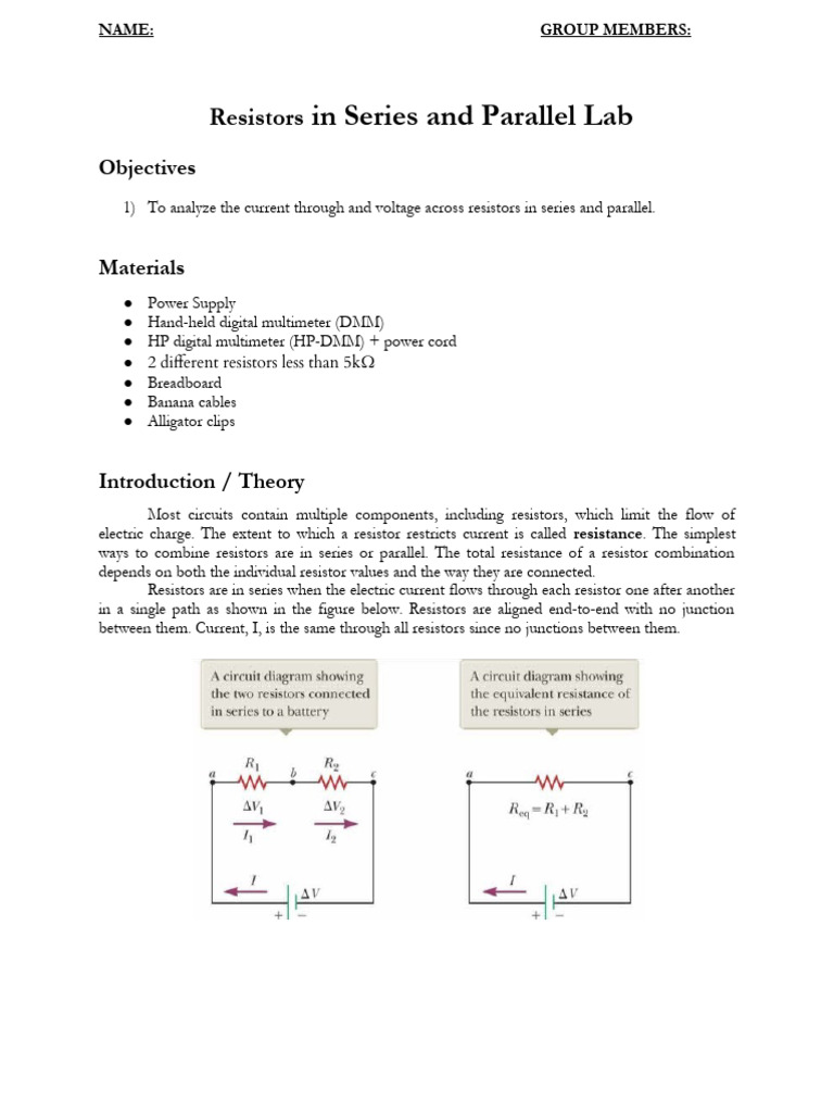 Resistors+in+Series Parallel | PDF | Resistor | Series And Parallel ...