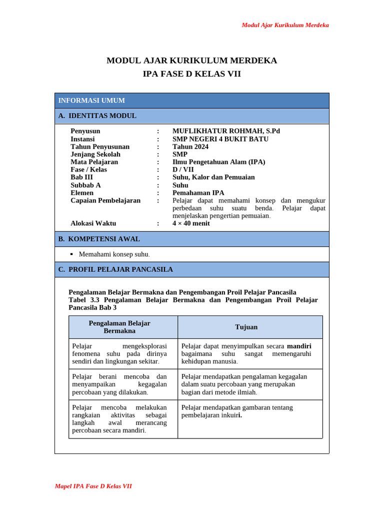 Modul Ajar BAB III | PDF