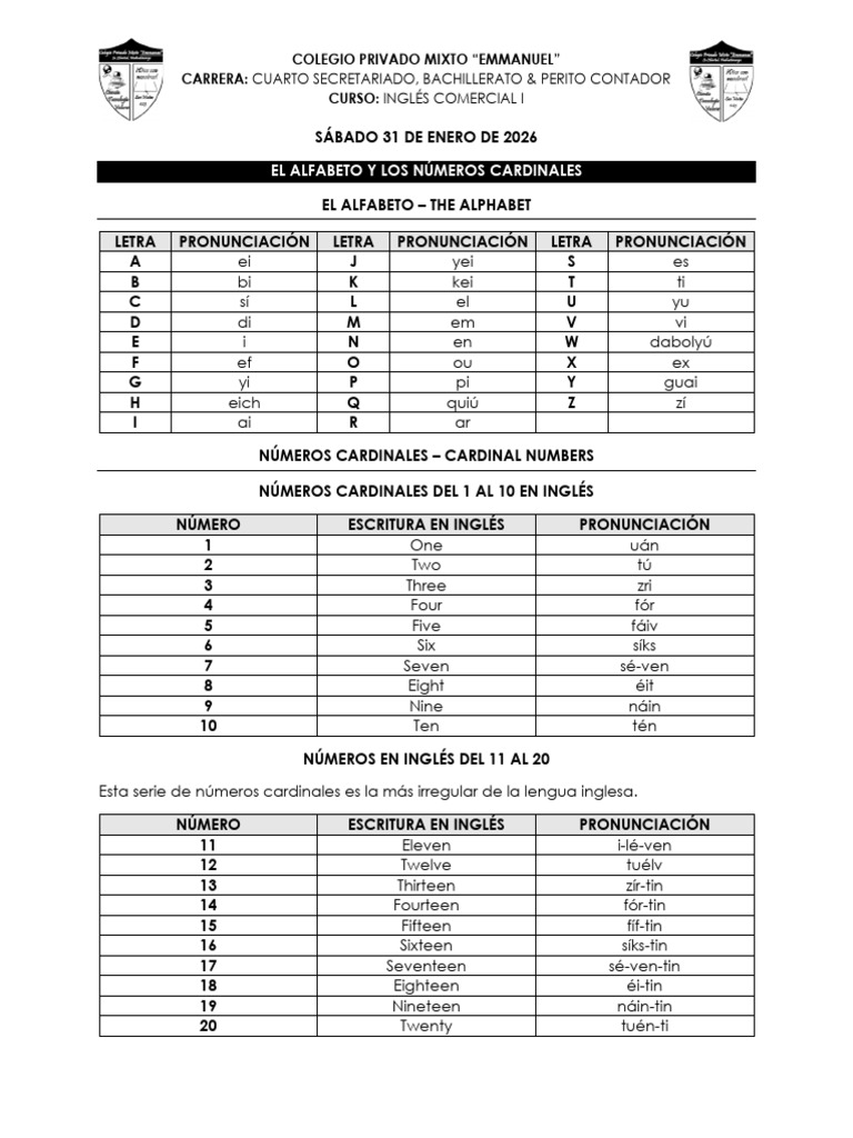 Febrero 07 - Números y Abecedario | PDF | Lingüística