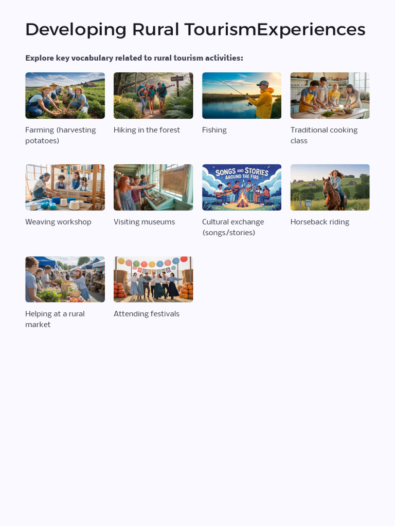 Developing Rural TourismExperiences | PDF | Tourism