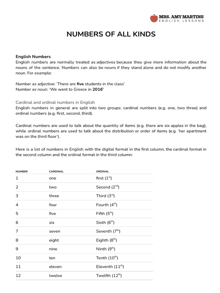 Numbers of All Kinds | PDF | Common Era | Pound Sterling