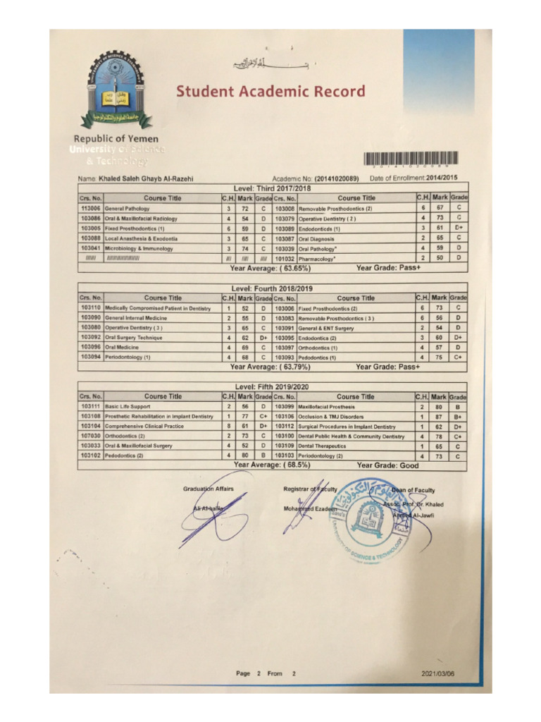 Student Academic Record 3 | PDF