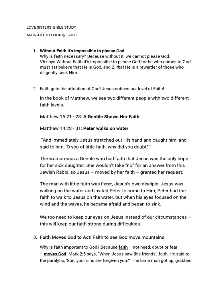 An in Depth Look at Faith | PDF | Jesus | Faith