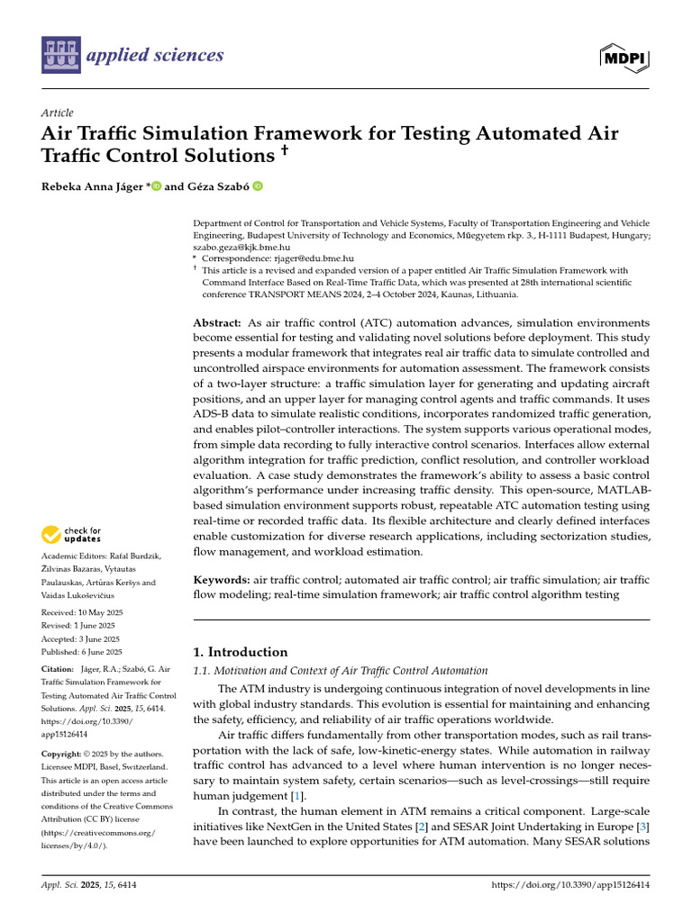Applsci 15 06414 v2 | PDF | Simulation | Agent Based Model