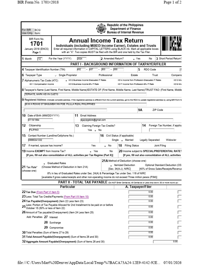 1701 2024 - Merged | PDF | Tax Deduction | Taxes