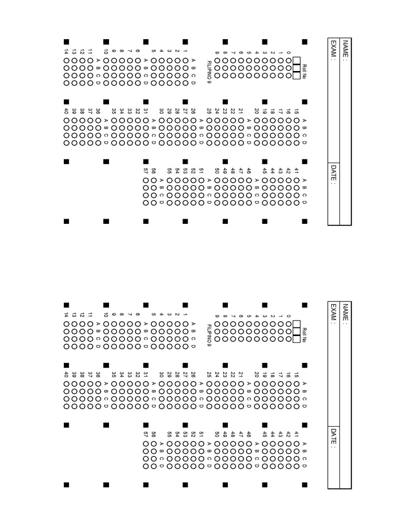 Panahunang Pagsusulit Sa Filipino 9 - Answersheet-2 | PDF