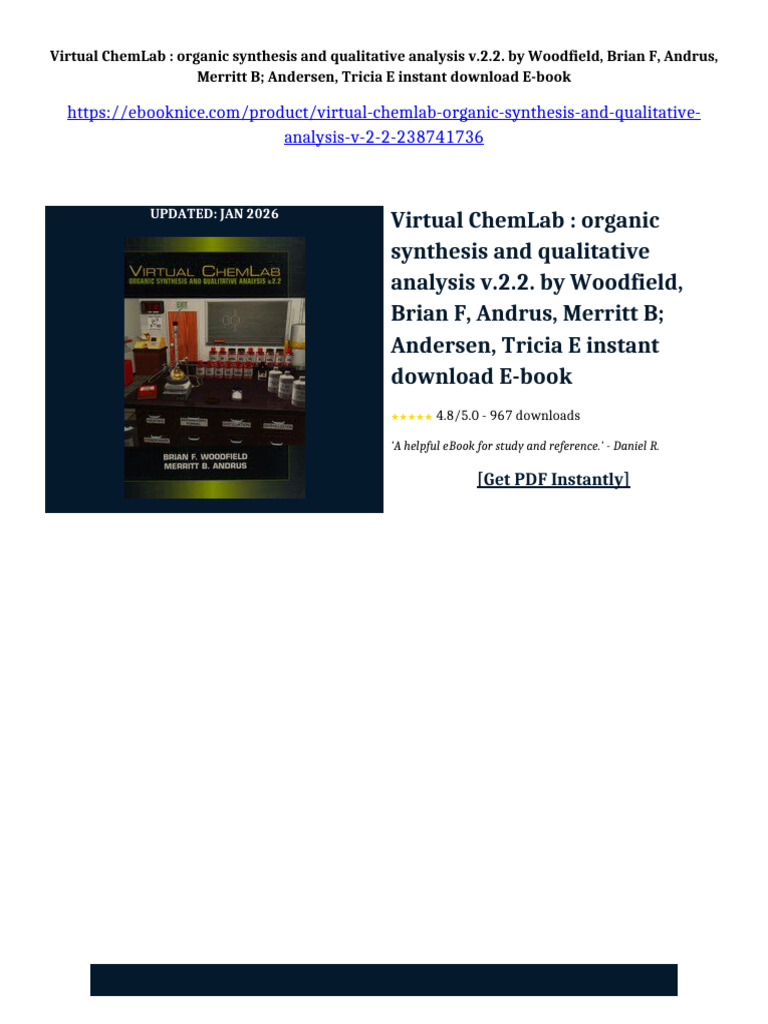 Virtual ChemLab: Organic Synthesis and Qualitative Analysis v.2.2. by ...
