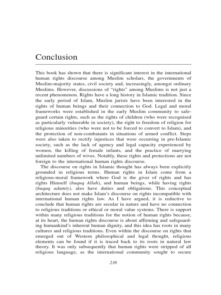 Human Rights - 243 246 Conclusion | PDF | Human Rights | Sharia
