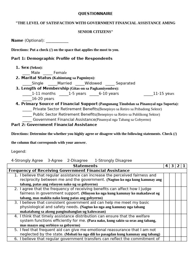 QUESTIONNAIRE | PDF