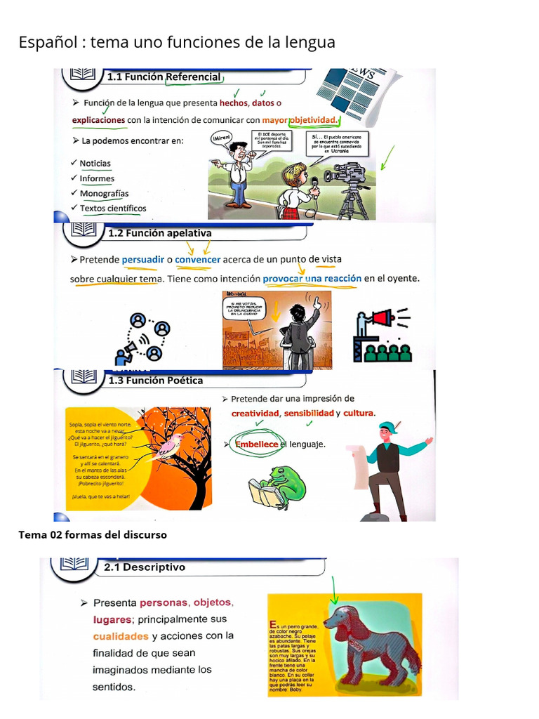 Español Tema Uno Funciones de La Lengua - 20260105 - 202908 - 0000 | PDF
