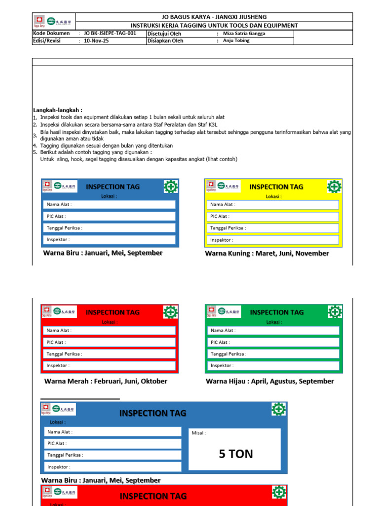 Inspection Tag | PDF