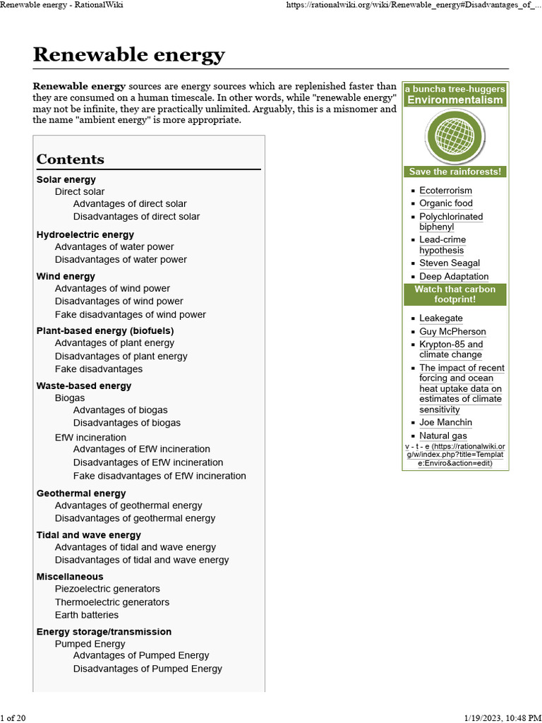 Renewable Energy - RationalWiki | PDF | Solar Energy | Photovoltaics
