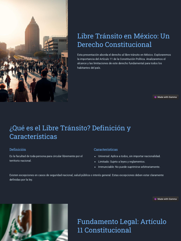 Libre Transito en Mexico Un Derecho Constitucional | PDF | Ley ...
