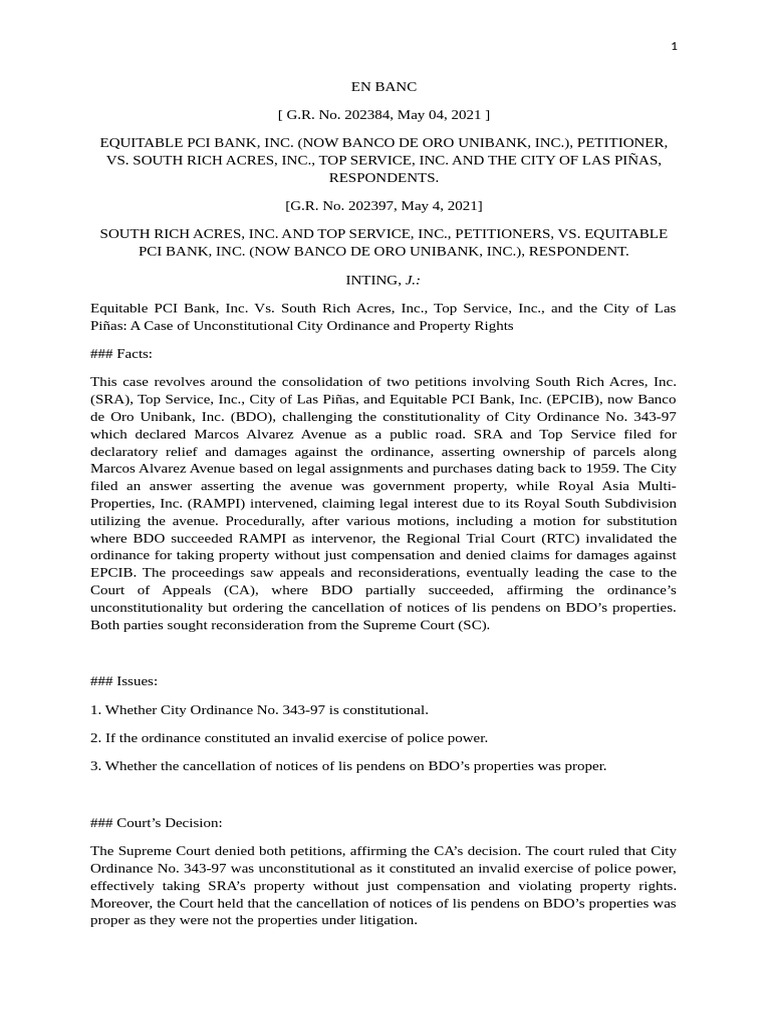 Cases Bill of Rights | PDF | Due Process Clause | Police Power (United ...