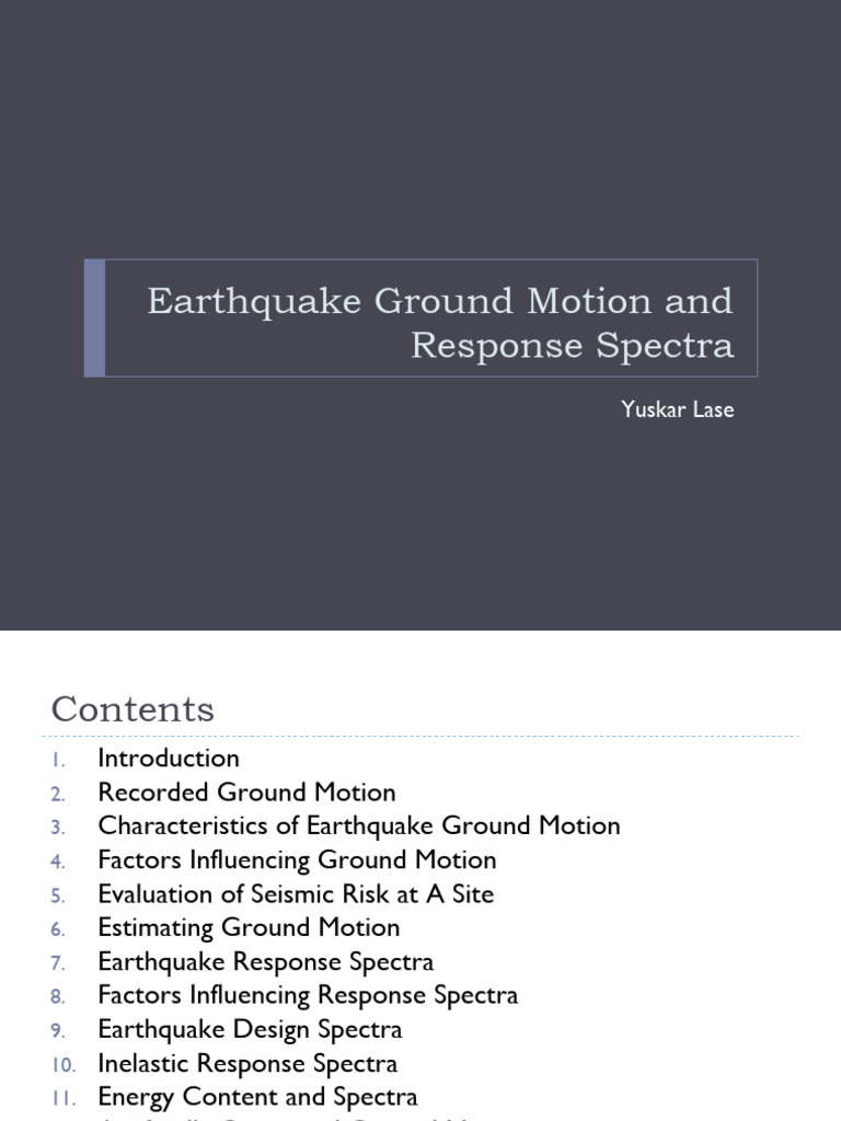 L2-Earthquake Ground Motion and Response Spectra-Kelompok 5 | PDF ...