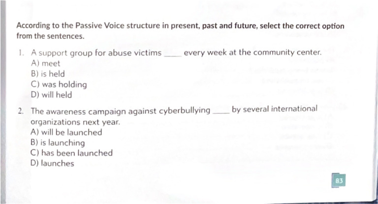Passive Voice Practice 1 | PDF