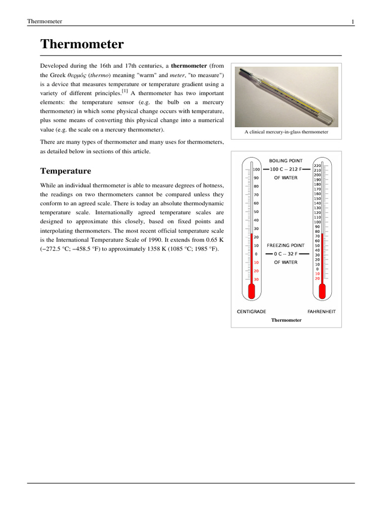 Thermometer | PDF | Thermometer | Temperature