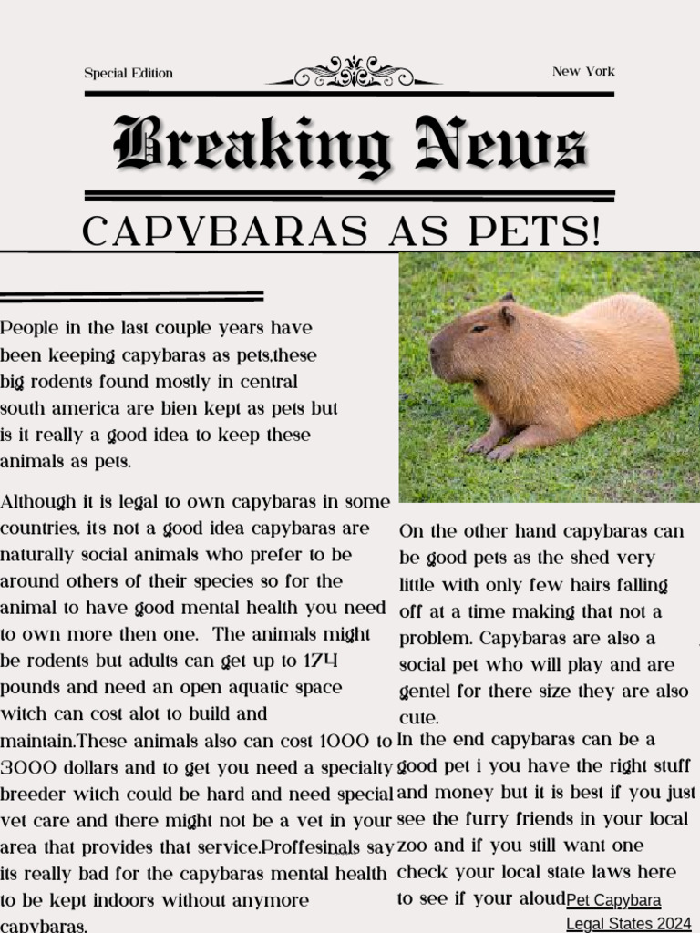 Capybaras As Pets! | PDF