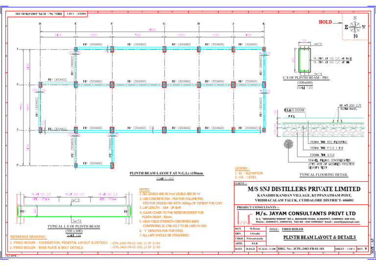 r0 - Jcpl-2403-Fb-01-101 - Plinth Beam Layout & Details 1 | PDF | Chess ...