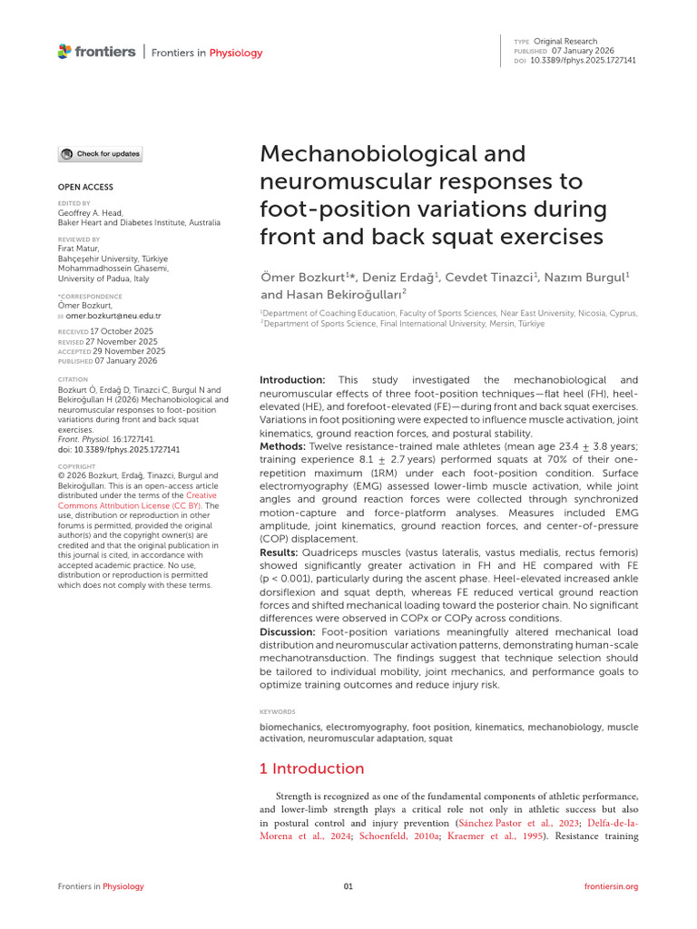 Mechanobiological and Neuromuscular Responses to Foot-position ...