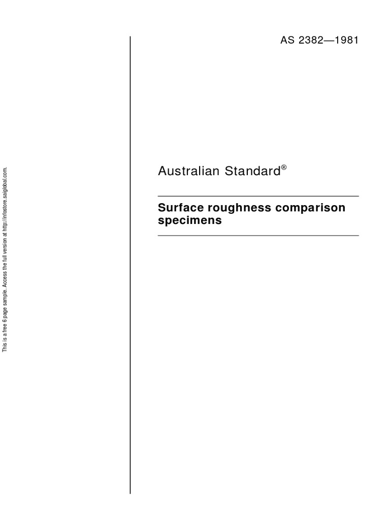 As 23821981 Surface Roughness Comparison Specimens PDF Surface
