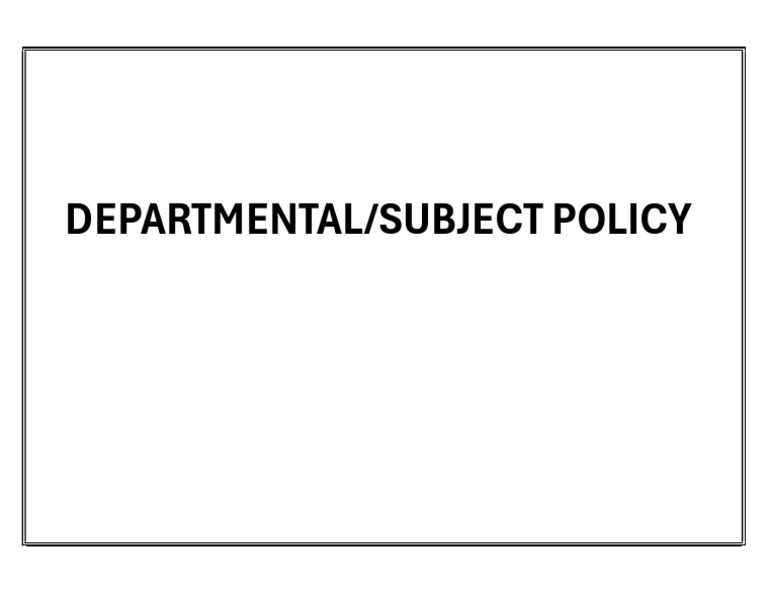Subject Policy | PDF