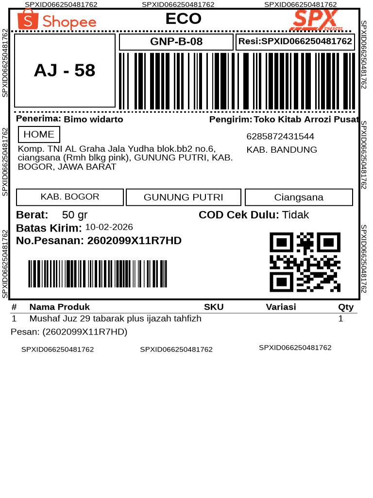 Order No.26.0335 (Shopee)-DIJBKS | PDF