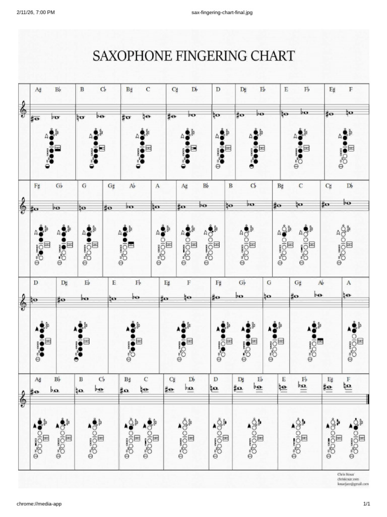 Sax Fingering Chart Final - JPG | PDF
