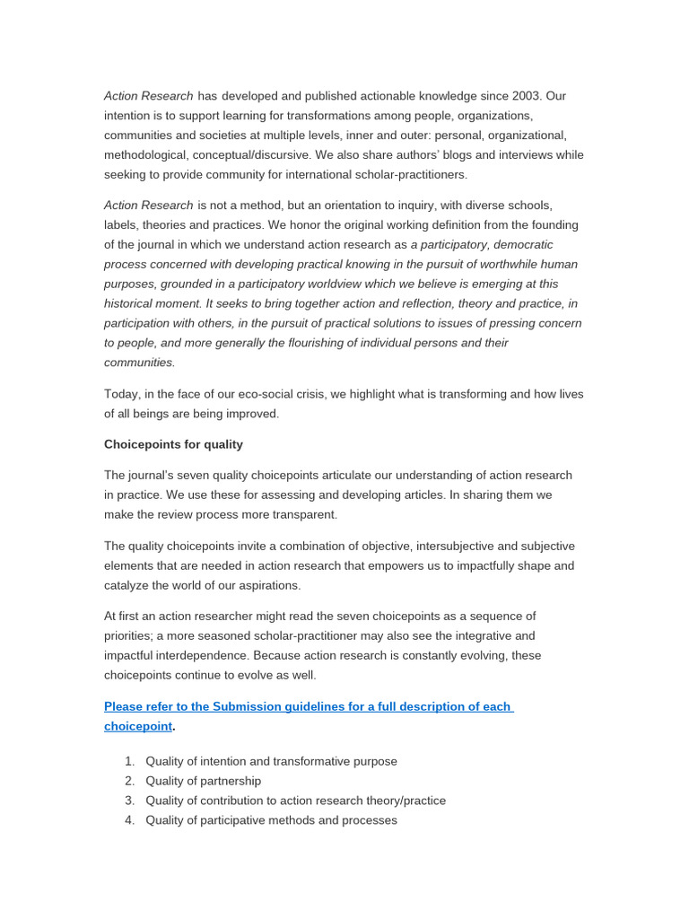 Action Research | PDF | Action Research | Science