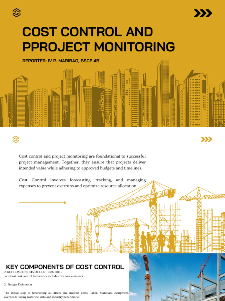 Cost Control and Project Monitoring Report by IV Maribao | PDF ...
