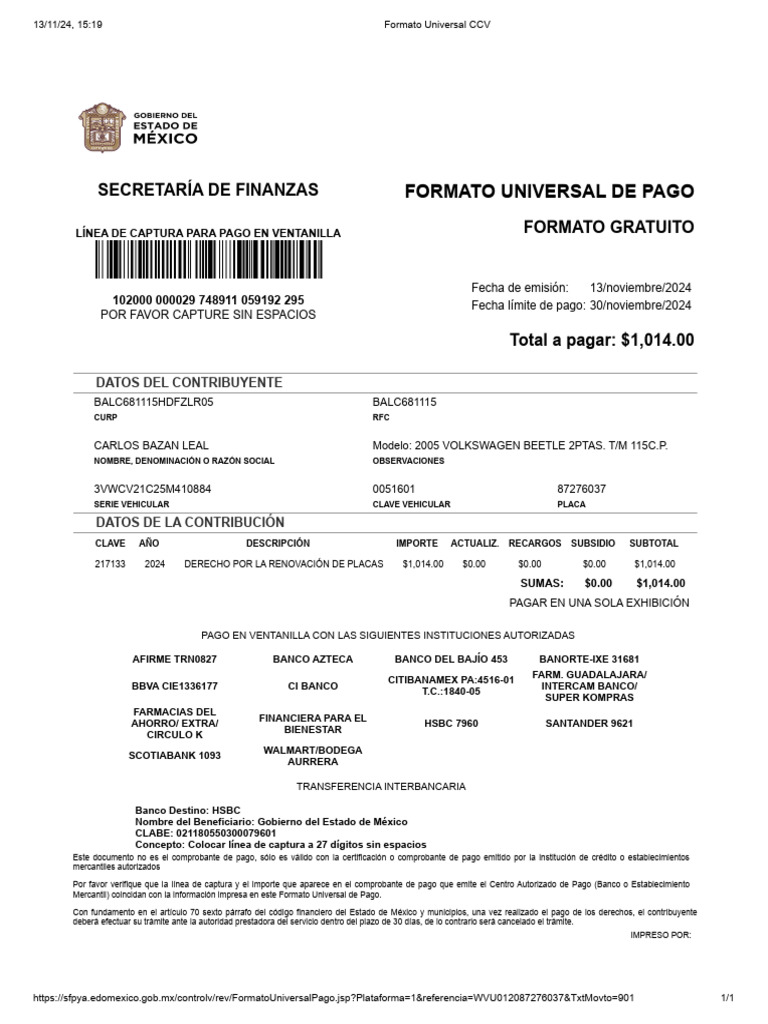 Formato Universal CCV | PDF | Bancos | Economias