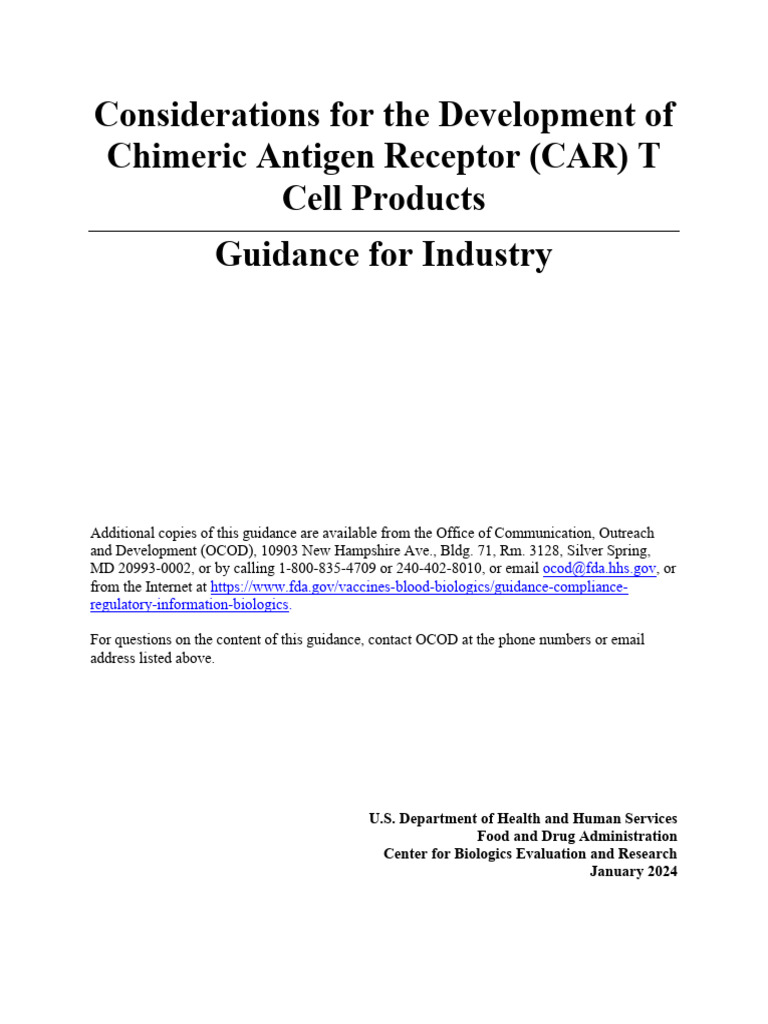 Considerations for Development of Chimeric Antigen Receptor T Cell ...
