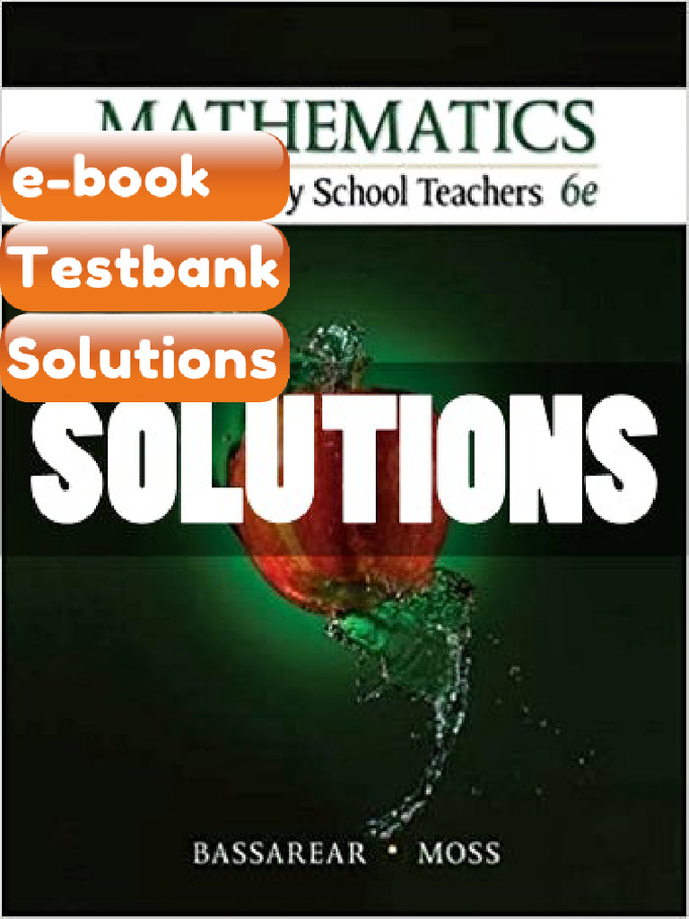 Testbank Mathematics for Elementary School Teachers 6 Ed Bassarear Fast ...