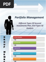 Portfolio Management: Different Types of Secured Investments Plan, and Types of Analysis