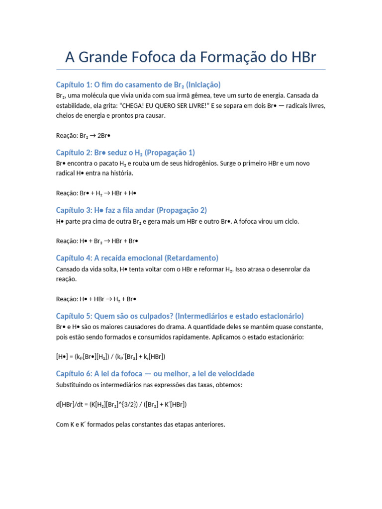 Fofoca Quimica HBR | PDF