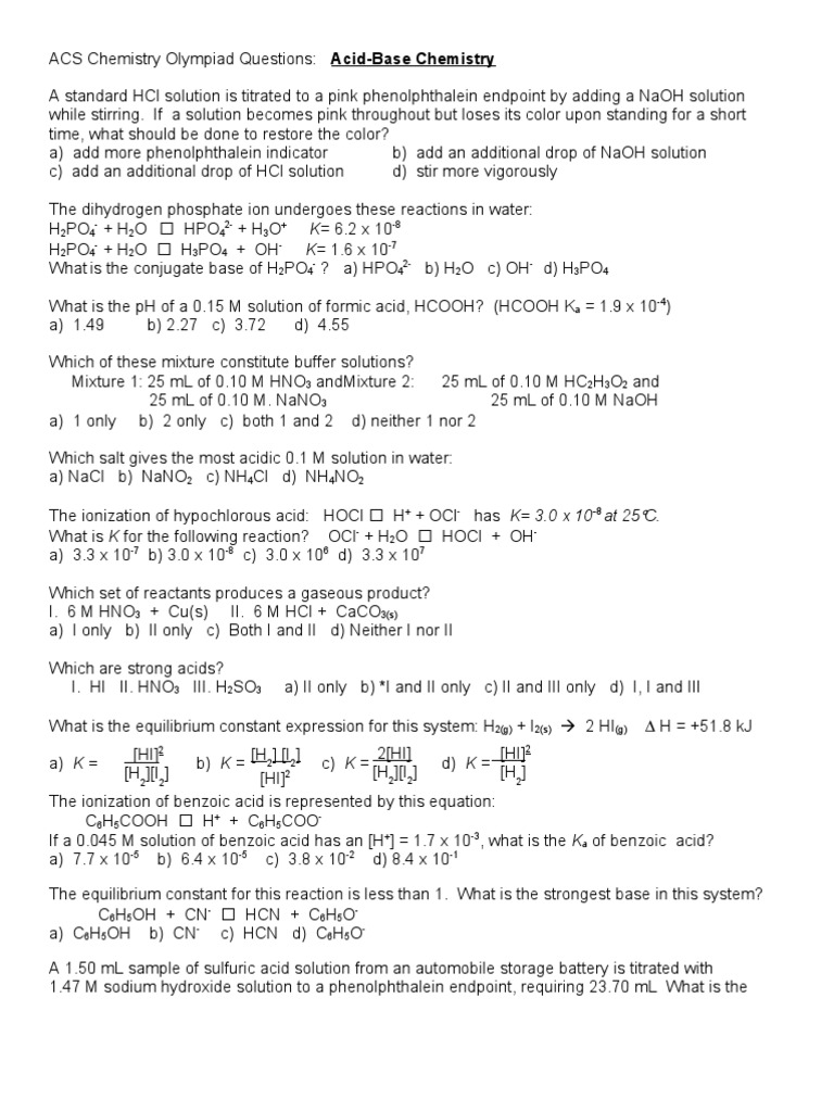 Olympiad questions acid base chem pdf titration chemistry
