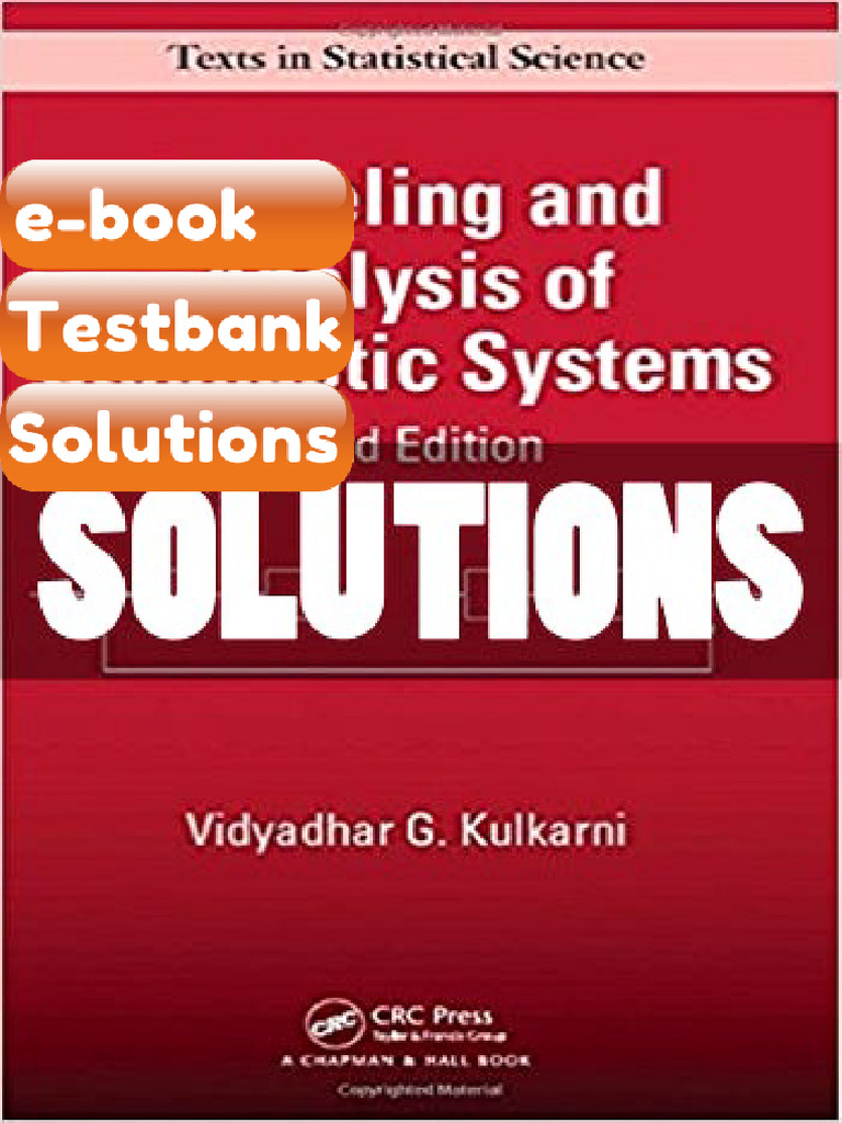Testbank Modeling and Analysis of Stochastic Systems 3 Ed Kulkarni Fast ...